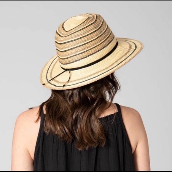 NWT Paperbraid Multi Striped Straw Hat - Picture 2 of 4